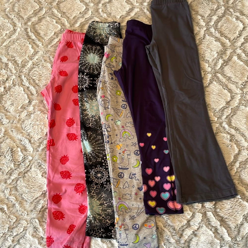 Lot of 5 girls leggings